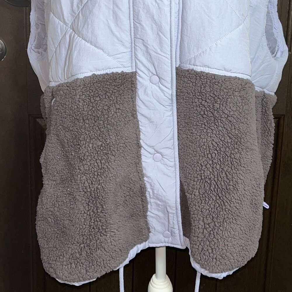 Free People Adventure Awaits Fleece Coat in Shark Combo - Picture 3 of 5